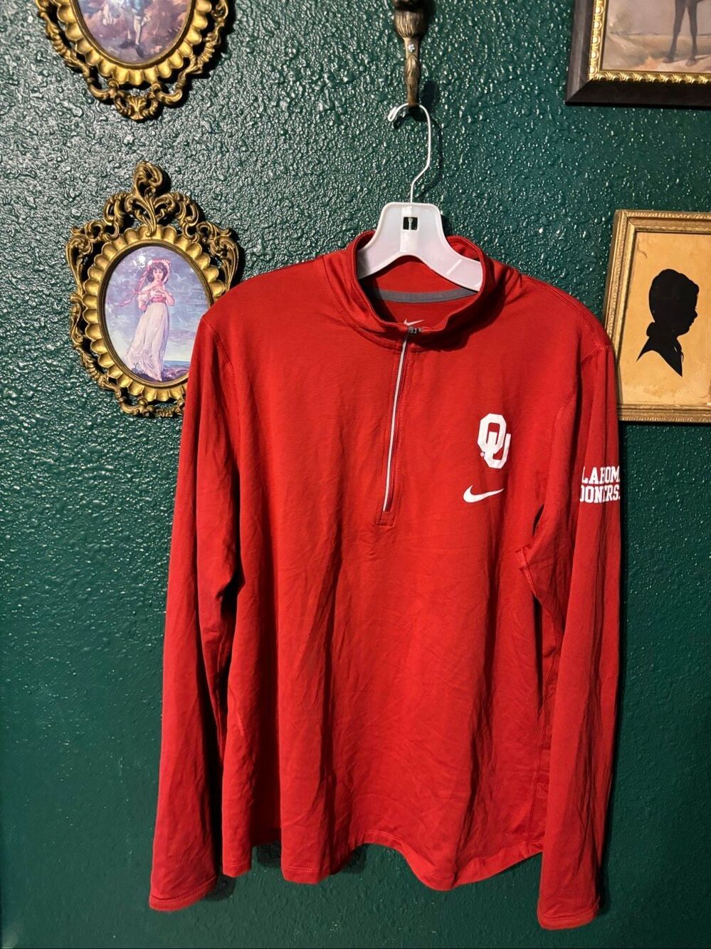 Nike Oklahoma Sooners Quarter Zip Pullover Size XXL
